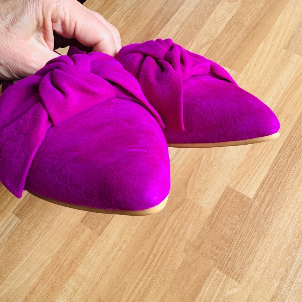 Bp suede fuchsia flats with bow size 6.5 - Picture 7 of 9